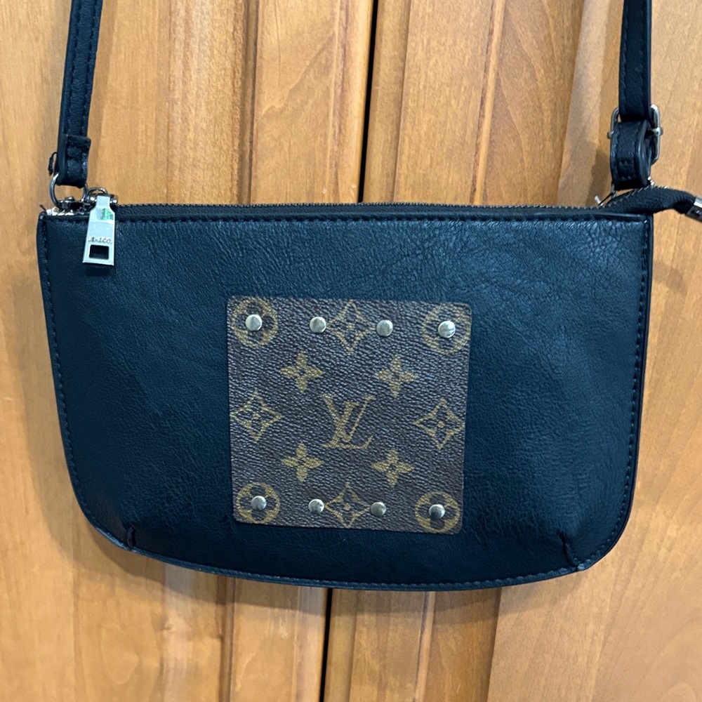 LV patch Black and Brown Crossbody Bag